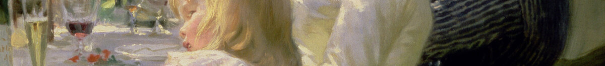 Hip Hip Hoera! Kunstenaarsfeest in Skagen, 1888 (Peder Severin Krøyer), Detail: Frau mit Kind auf dem Schoß