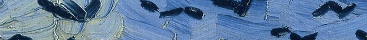 Korenveld met kraaien (Vincent van Gogh), Detail: Krähenschwarm über dem Feld