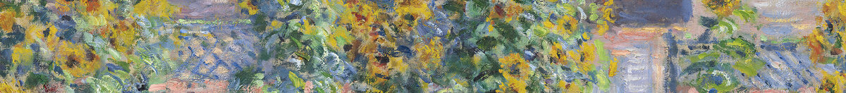 De tuin van de kunstenaar in Vétheuil, 1880 (Claude Monet), Detail: Sonnenblumen vor blauem Himmel