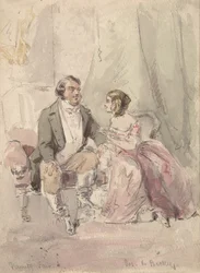 Scène uit Vanity Fair: Jos en Becky, 1848-80