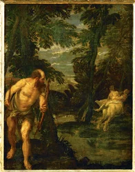 Hercules, Dejaneira en de centaur Nessus (schilderij op doek)