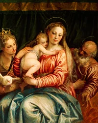 Madonna en kind, heilige en Sint Pieter