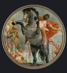 Marcus Curtius offert zijn leven (schilderij op doek)