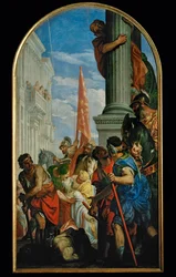 "Martelaarschap van de heiligen Primus en Felicianus, rond 297 CE onder keizer Diocletianus (schilderij op doek)
