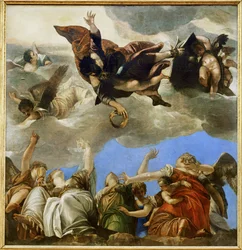 Saint Marc couronnant les vertus theologales - Sint Marcus beloont de theologische deugden ...