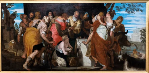 De kroning van koning David (olieverf op doek)