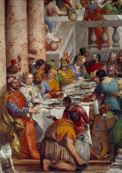 De bruiloft van Kana, detail: De maaltijd van de prinsen (fresco)
