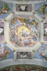 Universele Harmonie, of Goddelijke Liefde, van het plafond van de Sala di Olimpo, ca. 1561