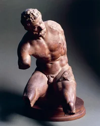 Mannelijke naakt, circa 1572, door Giambologna, terracotta sculptuur