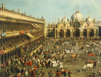 Stierengevecht of stierenjacht op Piazza San Marco