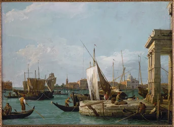 De Dogana in Venetië (schilderij op doek)