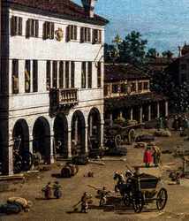 Gezicht op Mestre met het Canale delle barche, detail, ca. 1755-1760 (olieverf op doek)