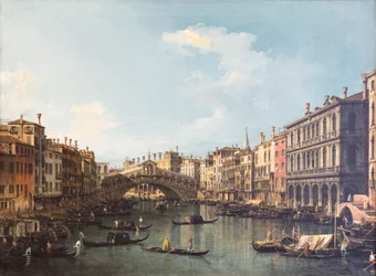 Uitzicht op Venetië met de Rialtobrug