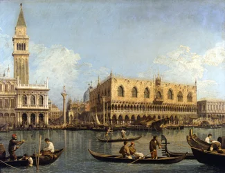 Canaletto (1697 - 1768): Gezicht op het Dogepaleis in Venetië, Milaan, Pinacoteca di Brera