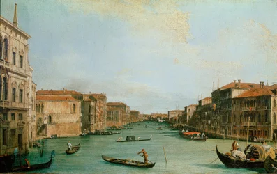 Uitzicht op Canal Grande vanaf het Balbi-paleis, Venetië (olieverf op doek)