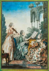 De drie dochters van de componist Joseph-Nicolas-Pancrace Royer voeren de muziek van het ballet Zaide uit