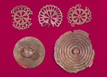 Beslag van een wagen, uit het graf van een prinses van Vix (brons)