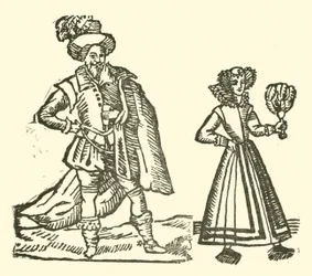 Illustratie voor The Roxburghe Ballads (houtsnede)
