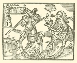 Illustratie voor The Roxburghe Ballads (houtsnede)