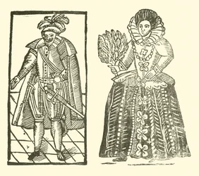 Illustratie voor The Roxburghe Ballads (houtsnede)