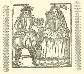 Illustratie voor The Roxburghe Ballads (houtsnede)