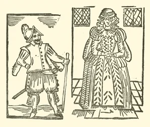 Illustratie voor The Roxburghe Ballads (houtsnede)