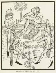 Raymondin meet zijn land (gravure)