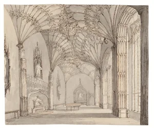 De eetkamer in Arbury Hall, Nuneaton, Warwickshire, ca. 1810