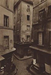 Kruispunt van de straten Mondetour, Pirouette en de Kleine-Truanderie in 1886