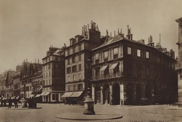 Het oude station Saint-Lazare (zwart-wit foto)