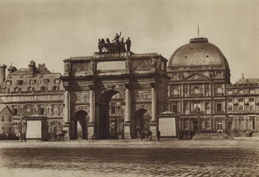 Het kasteel van de Tuilerieën (zwart-wit foto)