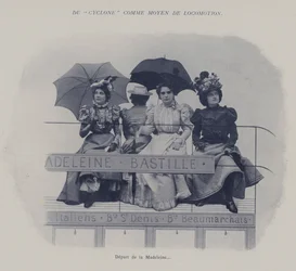 Van de "Cyclone" als transportmiddel - vertrek vanaf de Madeleine