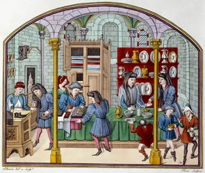 Goudwinkel. Lithografie in 