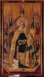 Sint Dominica de Silos op de troon