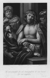 Christus gekroond met doornen, Jesaja LIII, 5 (gravure)