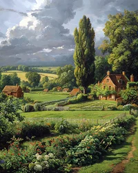 Panoramisch landschap in de lente, Wanddecoratie voor elke kamer