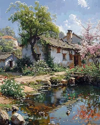 Oud huis op een rustige locatie op het platteland, dicht bij de natuur en een beekje