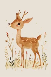 minimalistische wanddecoratie met dierenherten voor baby