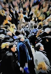 Crowd stedelijk wazig