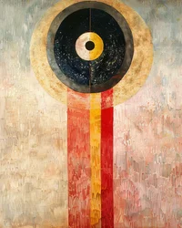 Abstract schilderij Hilma af Klint stijl inspiratie, wall art | print on demand