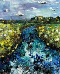 In de rivier