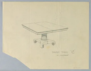 Ontwerp voor een Eettafel "C" van Mahonie