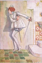 Arme Viola durfde niet naar haar zwaard te kijken (Twaalfde Nacht), uit Tales from Shakespeare uitgegeven door Ward Lock & Co Ltd