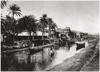 Ashar Creek leidend naar de Shatt al-Arab, Basra, Irak, 1925