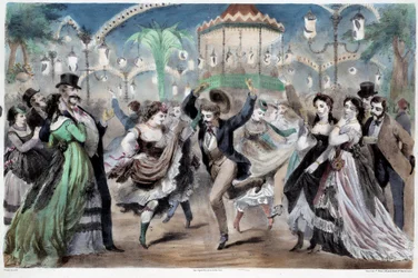 Scène op het Mabille-dansbal. Lithografie van A. Provost (actief rond 1834-1855), Parijs, Musée Carnavalet