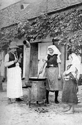 Jelly maken in Czinkota, Hongarije, 1922