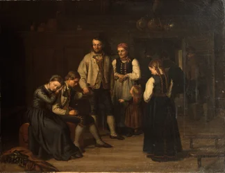 Het dagelijks leven in de woonkamer van een Noorse boer