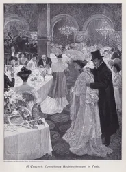 Avond in een elegant restaurant in Parijs