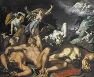 Apollo en Diana Straffen Niobe door haar Kinderen te Doden