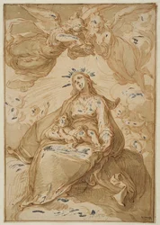 Madonna met Kind, gekroond door engelen